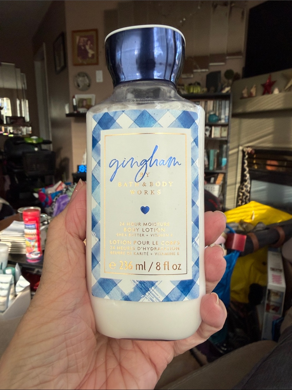 Bath & Body Works Gingham Blue & White 24-Hour Moisture Body Lotion 236ml